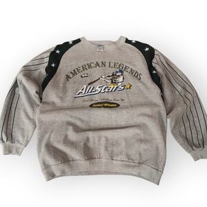 1980s Dunlop Athletics American Legends All-stars Baseball Gray Crewneck Sweater